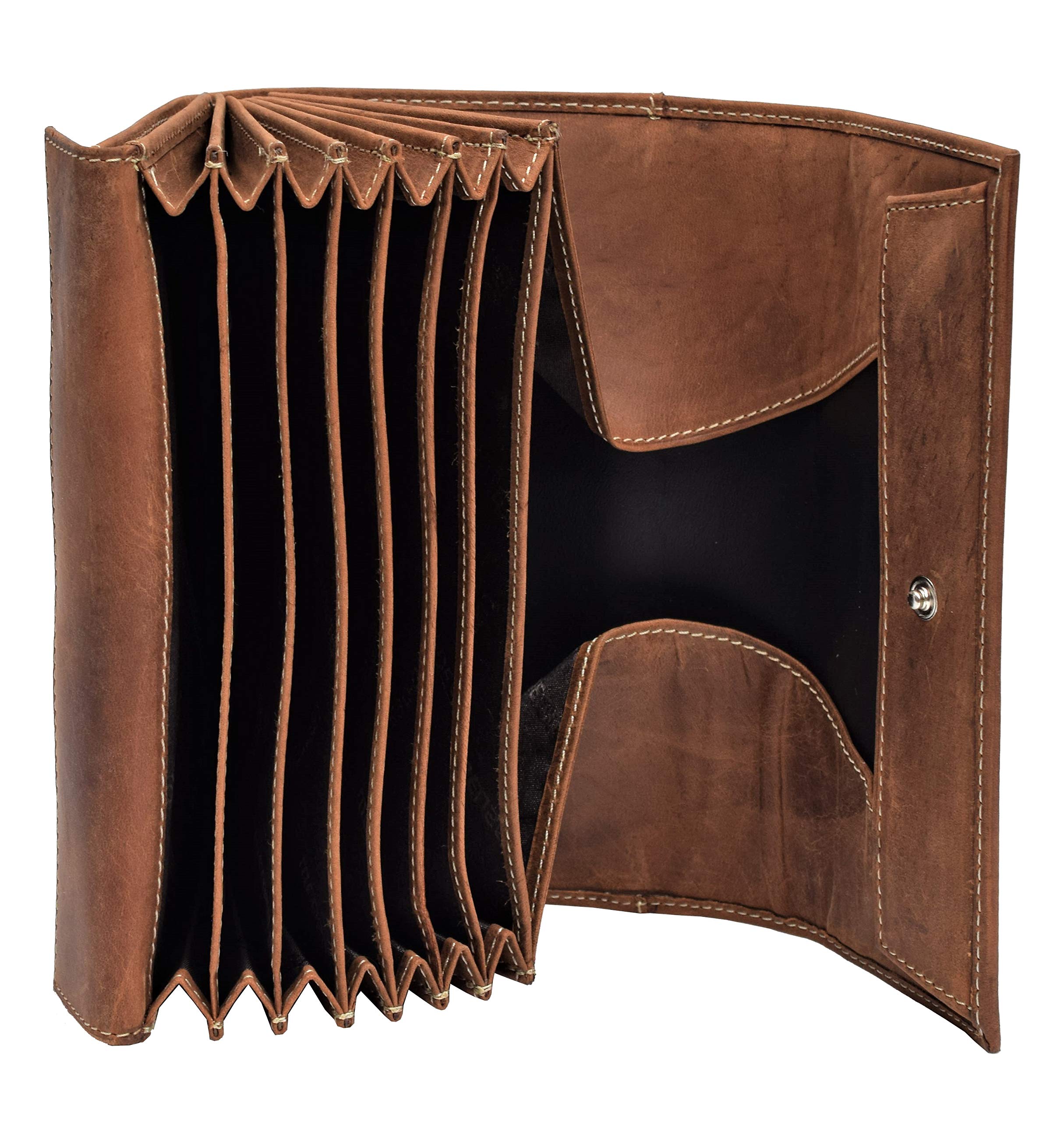 Menzo Kellnerbörsenset, Kellnerbörse + Holster, Kellnertasche + Halfter, echtes Leder für Damen und Herren (deltabraun)
