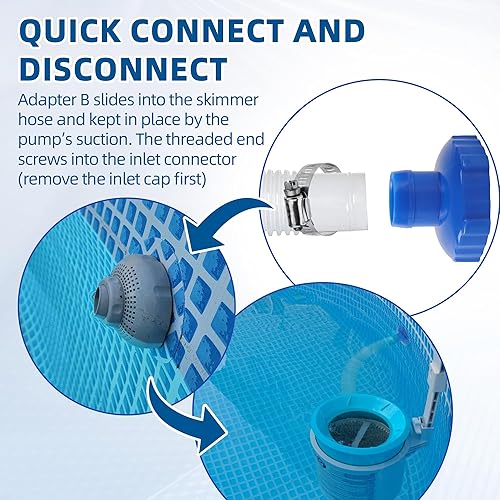 Miniatura 5 de TonGass 11238 Adaptador B de manguera de skimmer para piscinas sobre el suelo Intex Reemplazo exacto compatible con piezas de piscina Intex para