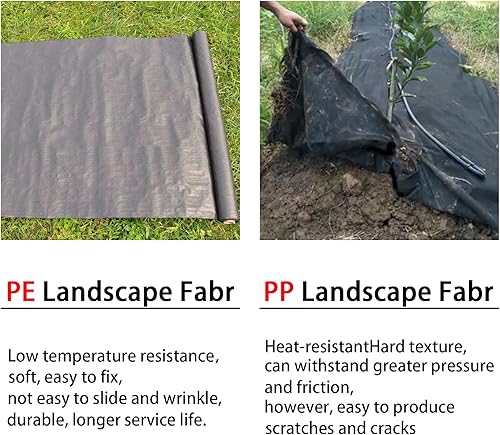 Miniatura 3 de Tela de barrera contra malezas de 6 x 300 pies, tela de polietileno para bloquear malas hierbas, uso a largo plazo, flexible, transpirable,