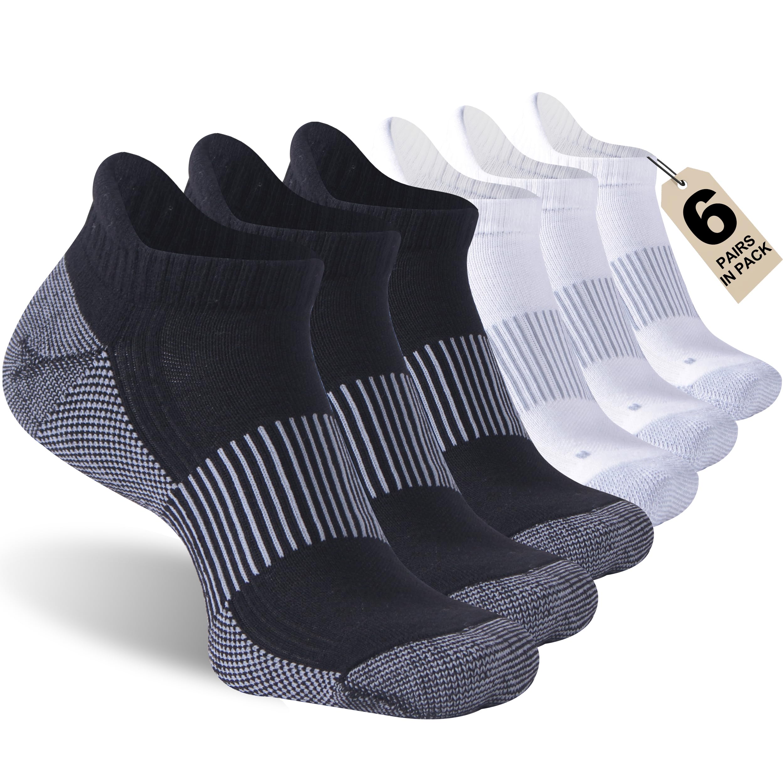 Dsource Unisex Copper Socks, Cushioned Sole Arch Support Athletic Ankle Socks Cycling Basketball Running Socks