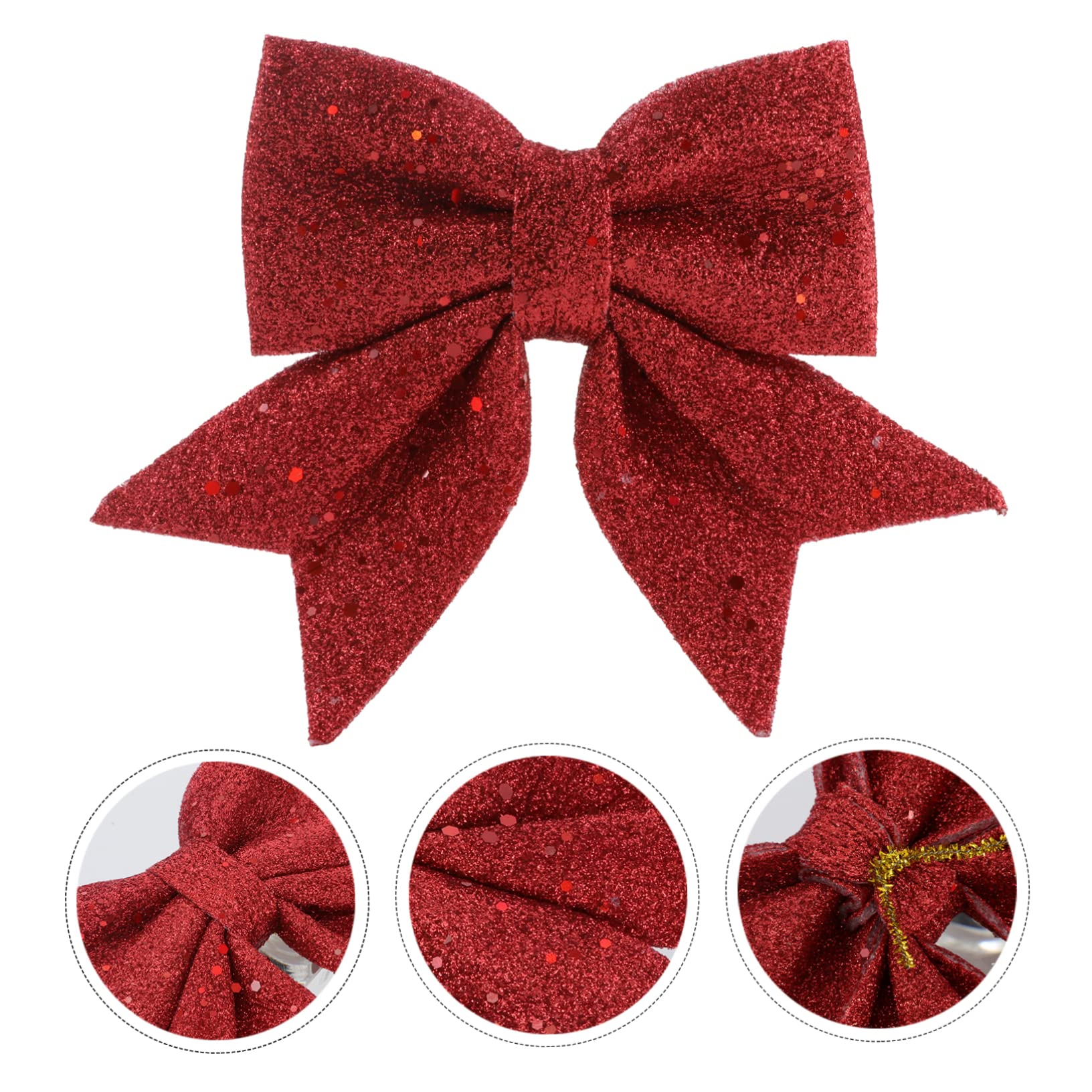 4piezas Lazos Navideños Polvo para Decorar Árboles De Navidad Adornos para Fiestas y Ventanas Diseño Brillante y Elegante