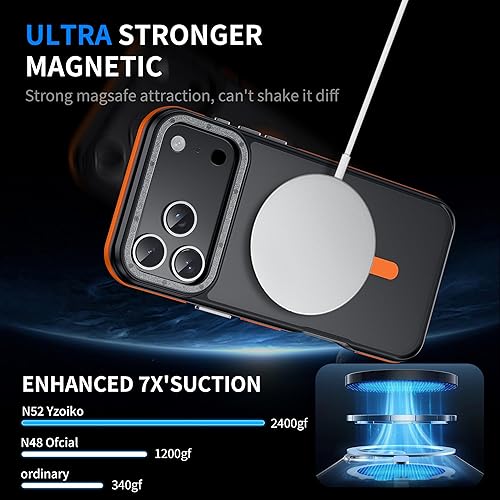 Miniatura 6 de Yzoiko Funda para iPhone 17 Pro Max con protector de lente de cámara protección de grado militar de 10 pies compatible con MagSafe a prueba de