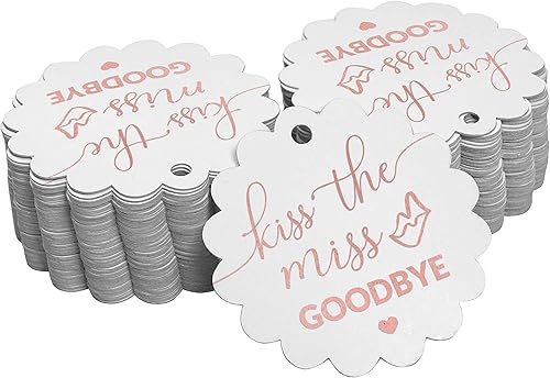 Paquete de 100 etiquetas de papel para despedidas de despedida de soltera, papel de aluminio de oro rosa real