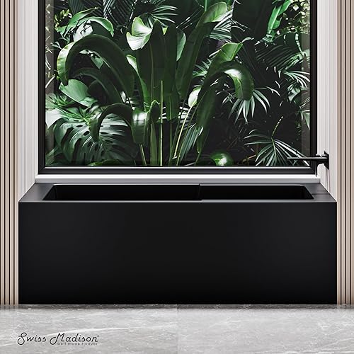 Vista 254 de Swiss Madison Well Made Forever SM-AB540MB Voltaire - Bañera de alcoba con faldón, 60 x 30 pulgadas, negro mate Mate negro