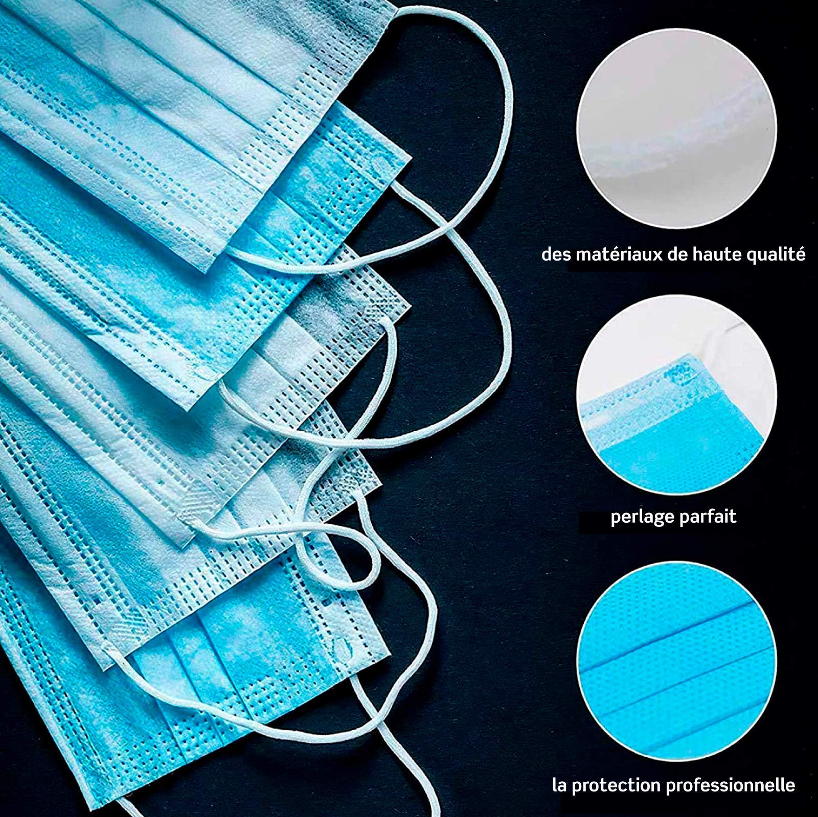Mascherine Chirurgiche CE Tipo IIR BFE ≥ 98% 50 Pezzi Azzurro