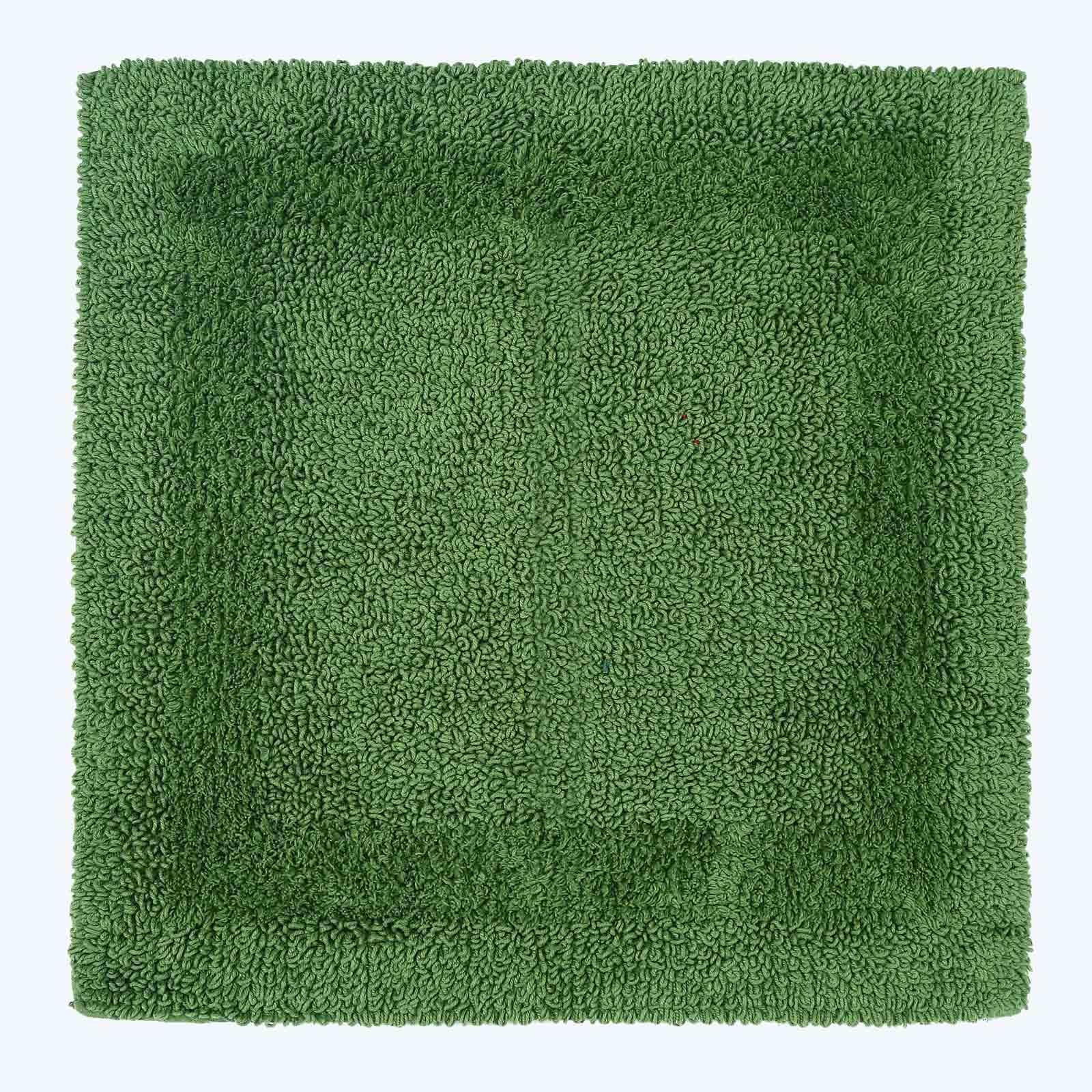 HOMESCAPES Small Bath Mat, Luxury 1600gsm Extra Soft 100% Cotton, Reversible Bathroom Mats Non-Slip, Washable, Super Absorbent, Quick-Dry, Fern Green Bathroom Rug, 50x50 cm Square — image 1