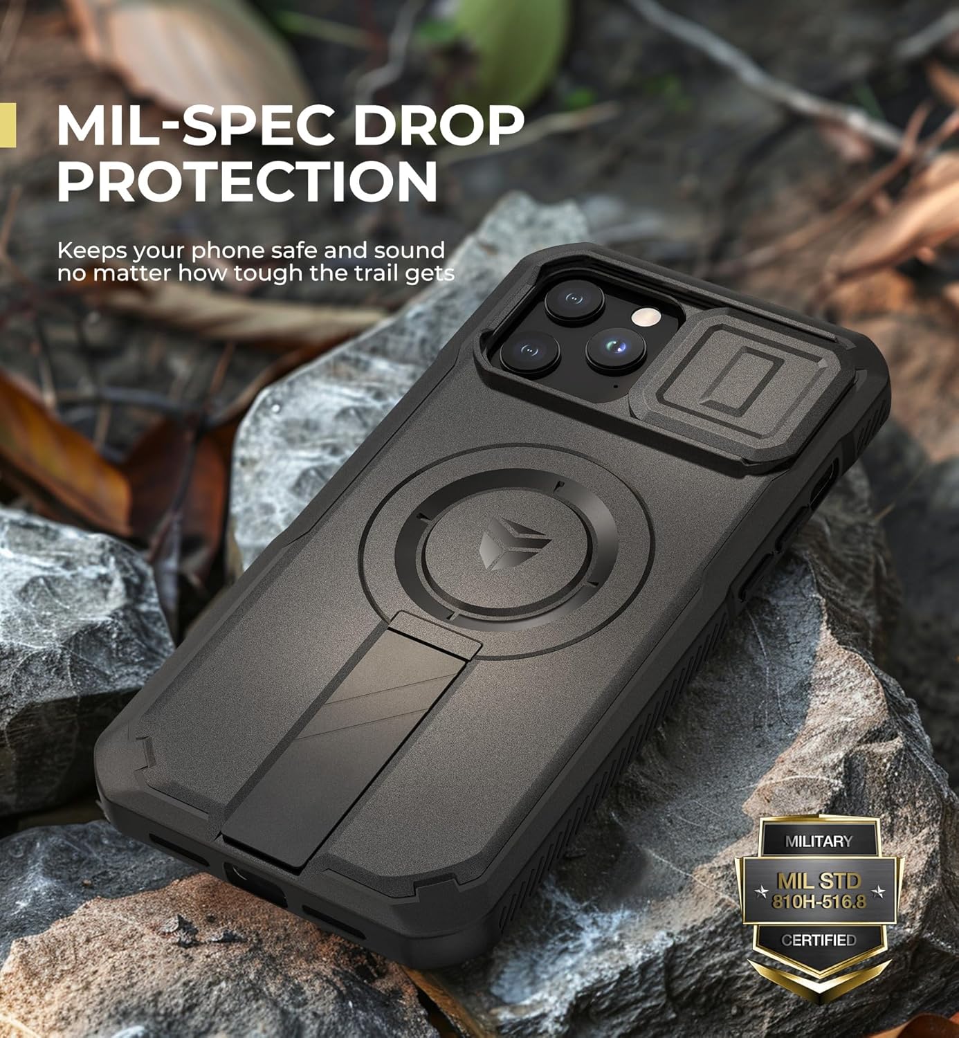 Dexnor for iPhone 13 Pro Max/12 Pro Max Case with Slide Camera Cover & Adjustable Kickstand & Built-in Screen Protector, Magsafe Rugged Bumper Cases Heavy-Duty Magnetic Protective Cover,Black - Image 7