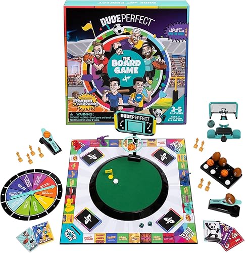 Dude Perfect Juego de mesa con complemento de fútbol desafíos deportivos llenos de acción para niños y familias competitivos  Perfecto para noche de