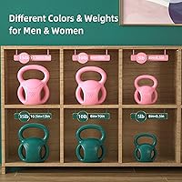 Vista 4 de RUNWE - Mancuernas rusas de 3 asas, peso para mujeres, opciones de 5, 10, 15 y 20 libras para giros rusos, ejercicio abdominal, levantamiento de 10