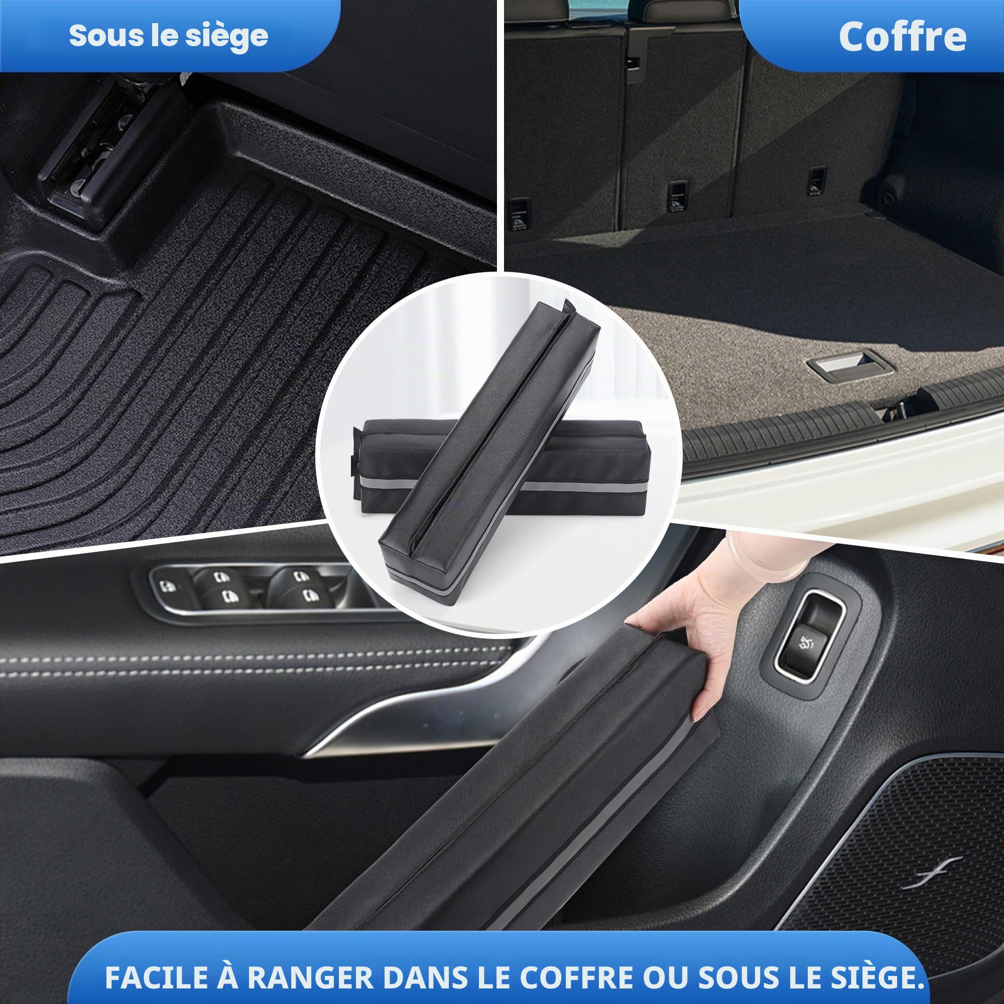 Lot de 2 Protections de portière de Voiture Amovibles pour éviter Les Bosses et Les Rayures sur Les véhicules (Noir)