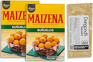 Buñuelos Colombianos Bundle - INCLUDES 2 Boxes of Bunuelo Maizena 300g Each and 1 Bag of Despensa Colombiana Rainbow Nonpareils or Sazon (May Vary)
