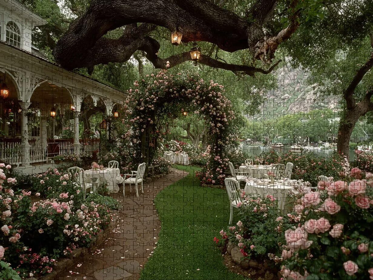Puzzle Arte con Scatola Giardino, Rosa Puzzle Legno 2000 Pezzi Adulti 99x70cm, Attività di Intrattenimento ad Alta Difficoltà, DIY Classici Gioco, Jigsaw Per Tutta La Famiglia, Estate Regalo, M-8126