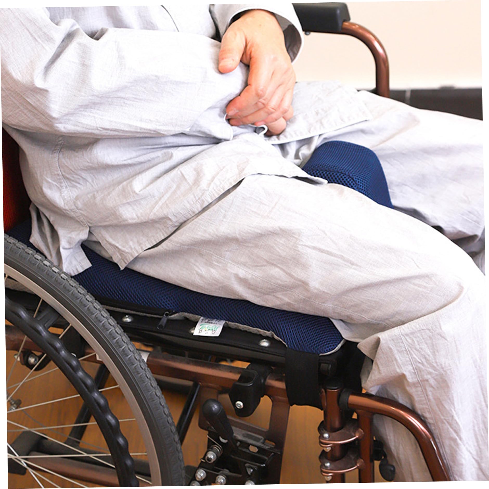 Jorzer Cojines para Silla de Ruedas, 18, 5 x 16, 9 Pulgadas, cojín de Asiento de cuña con pomo, cojín de Asiento de cuña Antideslizante Transpirable con Correas de Seguridad, Cojines.