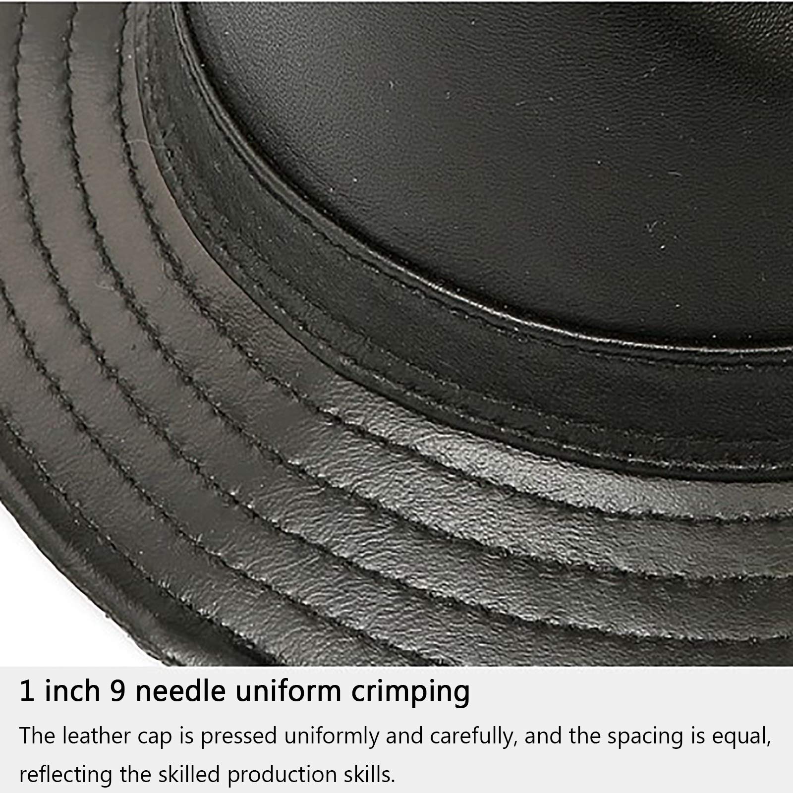 Sombreros de invierno, cuero jazz gorra hombres fedora trilby hat sheepskin envejecido envejecido caballero sombrero otoño e invierno 55-60 cm
