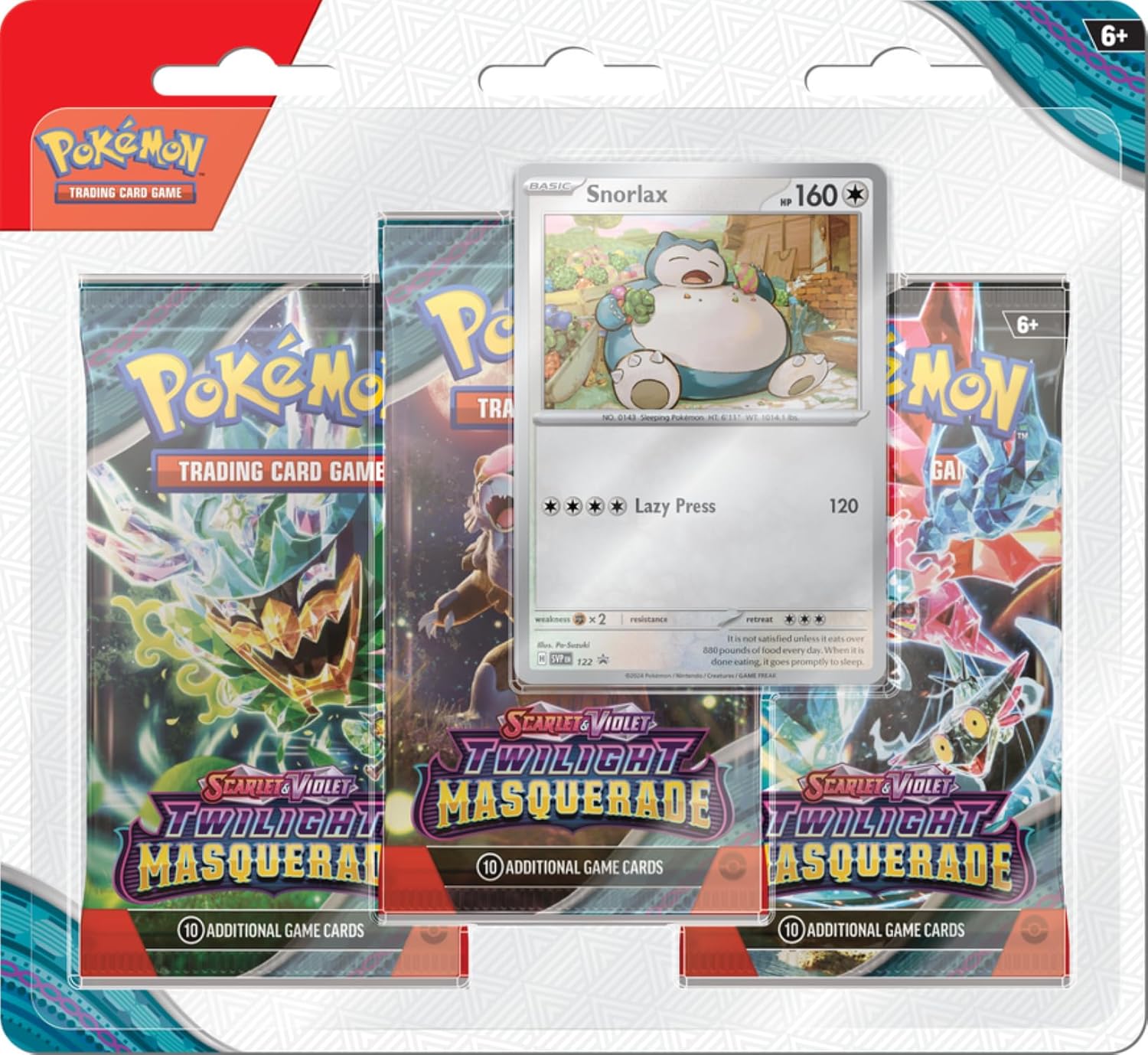 Pokemon TCG: SV6 Twilight Masquerade 3Pk Blister - Snorlax