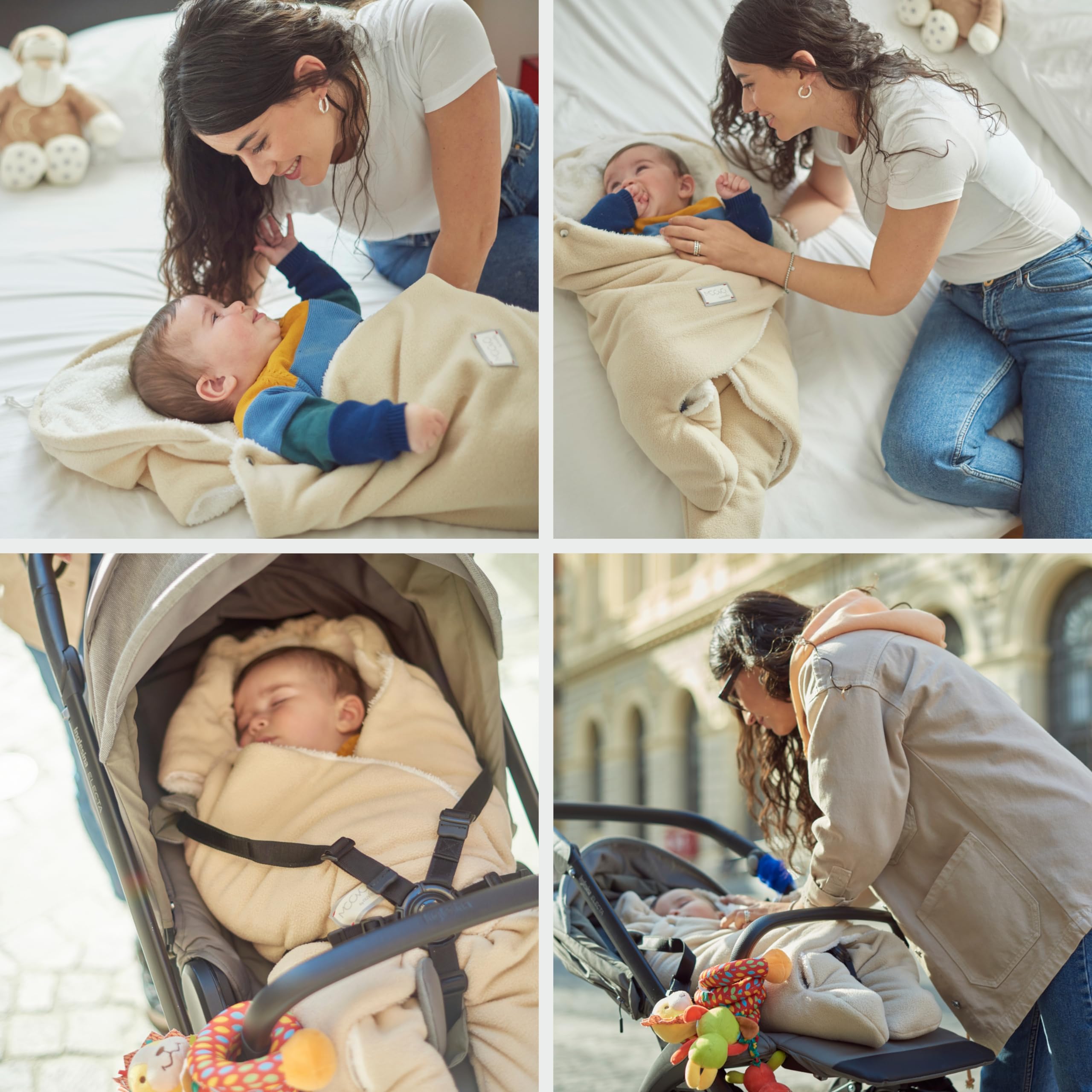 Nuvita 9100 Cuddle | Chancelière universelle pour poussette avec capuche réglable | Parfait de 0 à 10 mois (80 cm) | Résistant aux températures jusqu'à 8°C, à l'eau et au vent | Noir/Gris