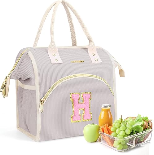 Miniatura 17 de Lonchera térmica reutilizable para mujer, lonchera con iniciales preparatorias, a prueba de fugas, grandes bolsas para el almuerzo para adultos,