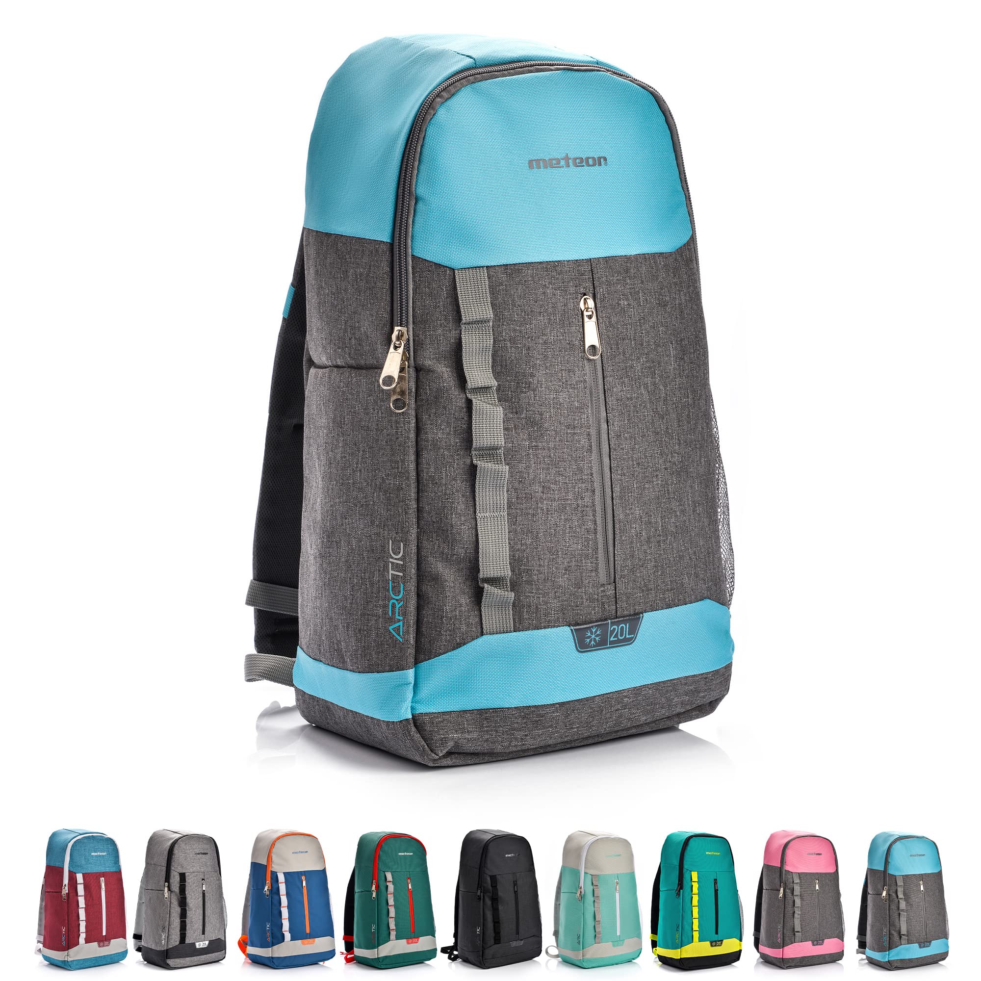 meteor Mochila Térmica Porta Alimentos para Picnic Playa Camping - Portatil Bolsa Aislamiento de Enfriamiento 10 L o 20 L Arctic — view 15