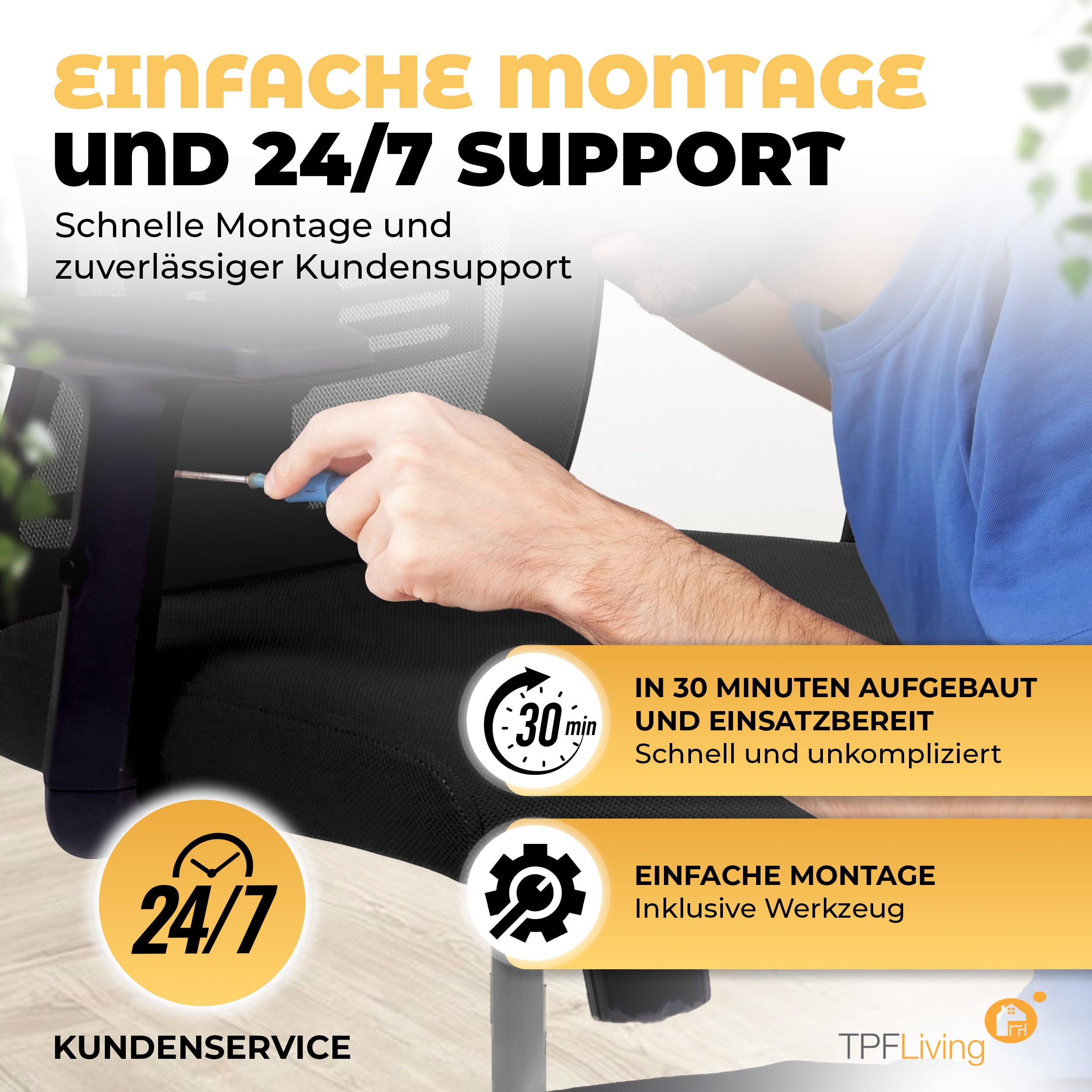 Bürostuhl Zeus (Schwarz) – Bürostuhl ergonomisch und komfortabel inkl. Verstellbarer Lordosenstütze & kühlendem Mesh – Bis zu 150kg Tragfähigkeit - ideal für Lange Arbeitstage