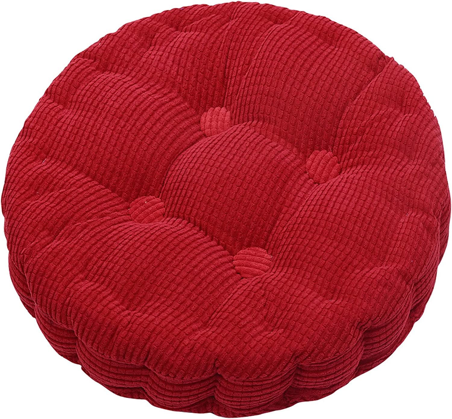 SVFOEBJM Comfortable Red Round Cushions 48x48x7cm, Soft Padded for Dining, Office, Garden, Indoor/Outdoor Use, Set of 2, 7cm Thick, Perfect for Home Decor