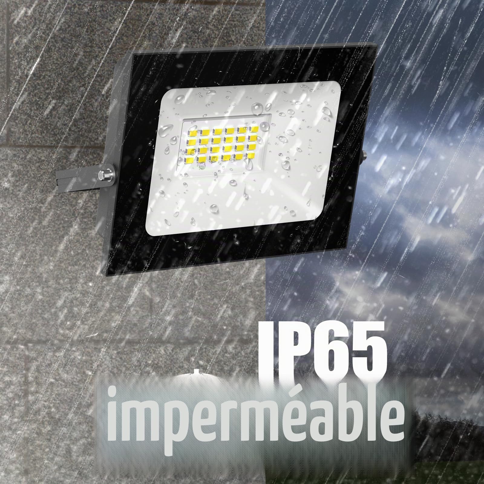 Loyal Spot LED 12V DC, 30W Superlight Projecteur IP65 Étanche, 6000K Blanc Froid Applique Murale Extérieure, 3000LM Projecteur Idéal pour Jardin, Cour, Terrasse, Garage