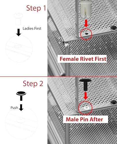 Miniatura 13 de Organizador de escritorio SimpleHouseware de malla con cajón deslizante, doble bandeja y 5 secciones verticales, color negro Negro