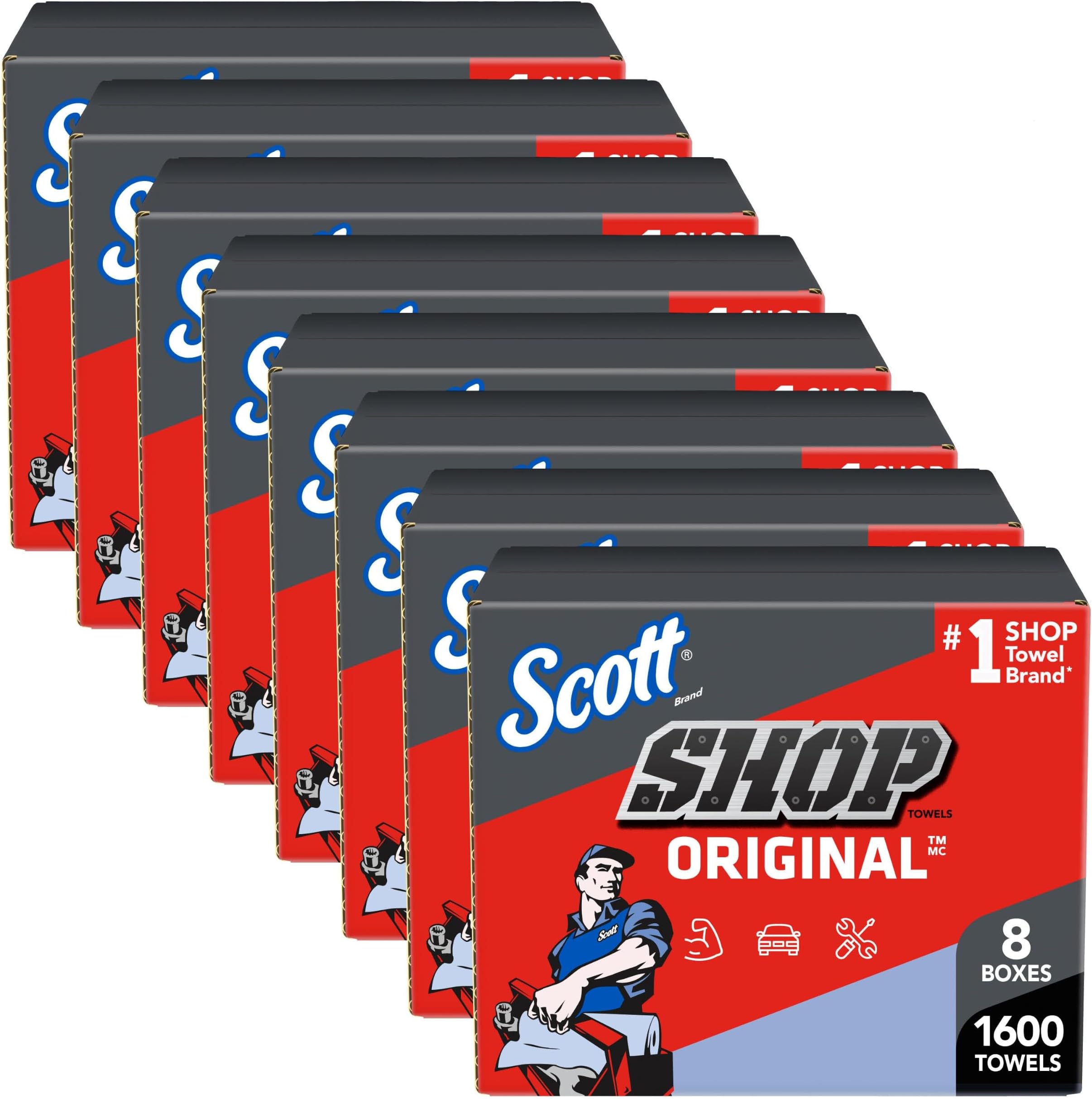 Scott Shop Towels Original, 200 Towels/Box, 8 Boxes/Case