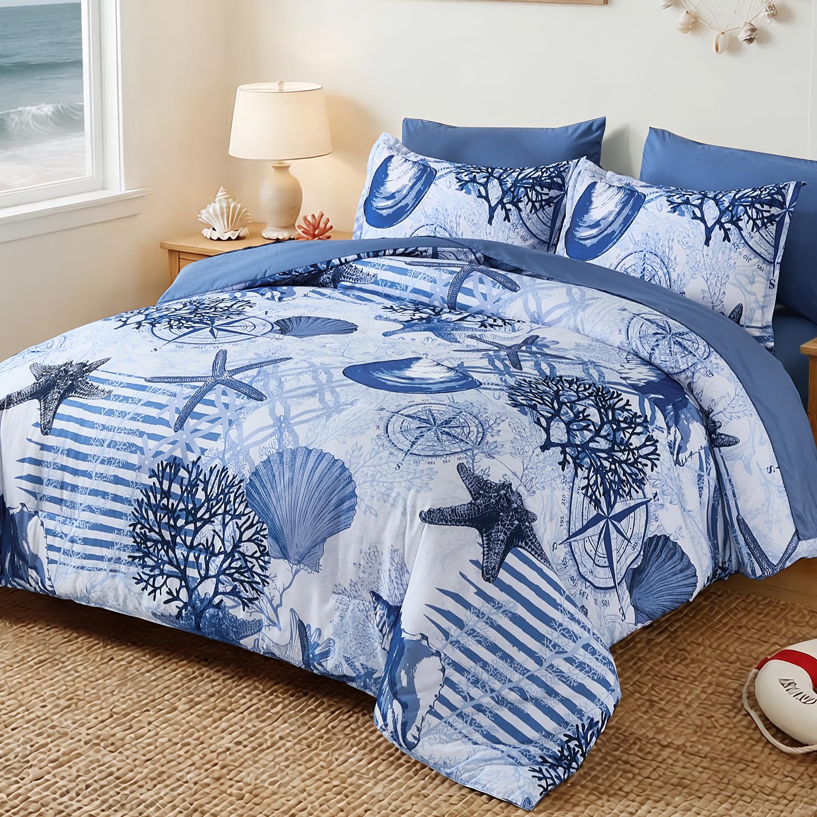 Xruibed Coastal Comforter Set - King Size -2 Xruibed Coastal Comforter Set - King Size -2