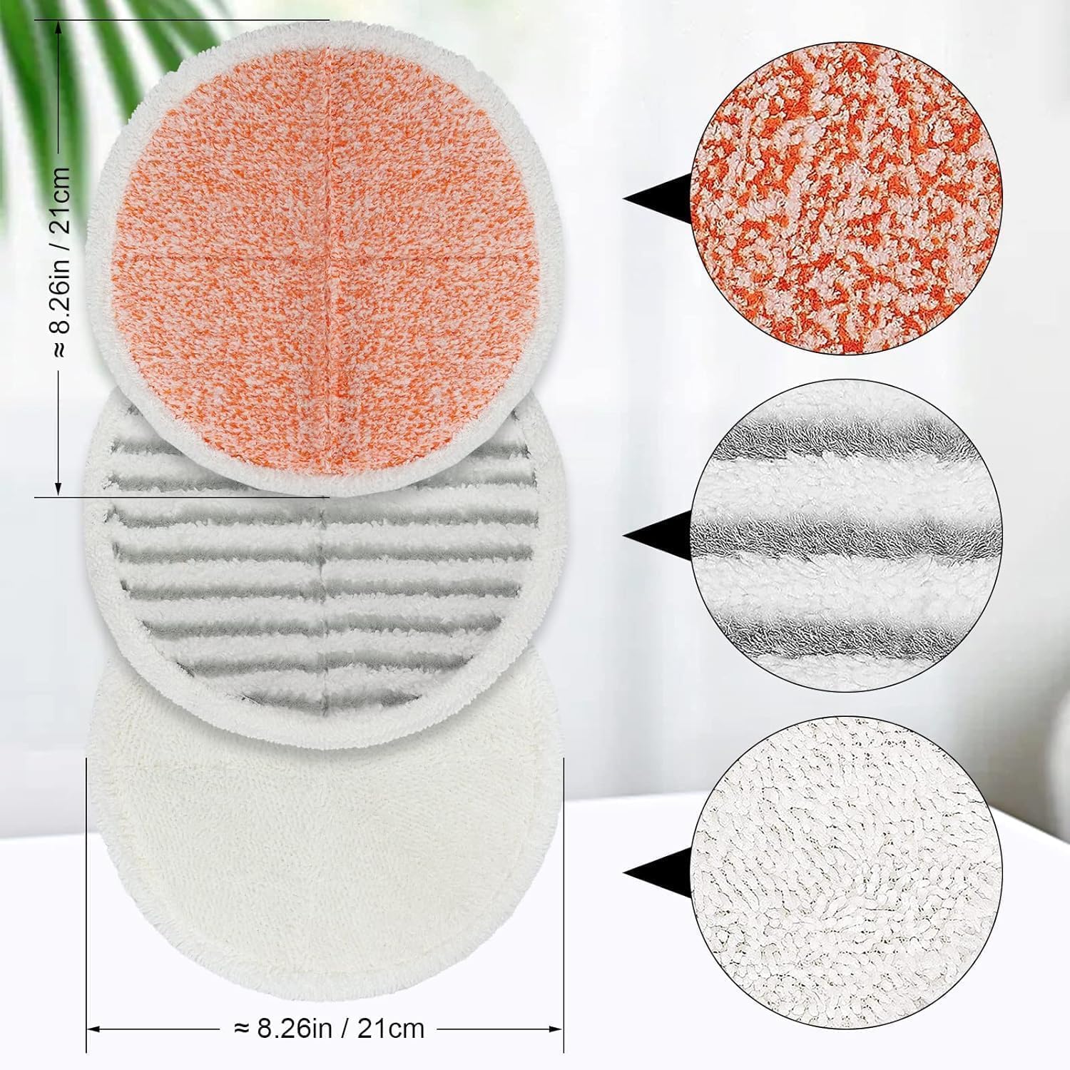 Replacement Pads For Bissell Spinwave Mop: 16 Pads for Bissell Spinwave/Spin Wave/Crosswave,Expert/Pet/Cordless Hard Floor,2124 20393 2039a 20399 2039w 23159 23157 Spin Mop Cleaner Scrub/scrubber pads