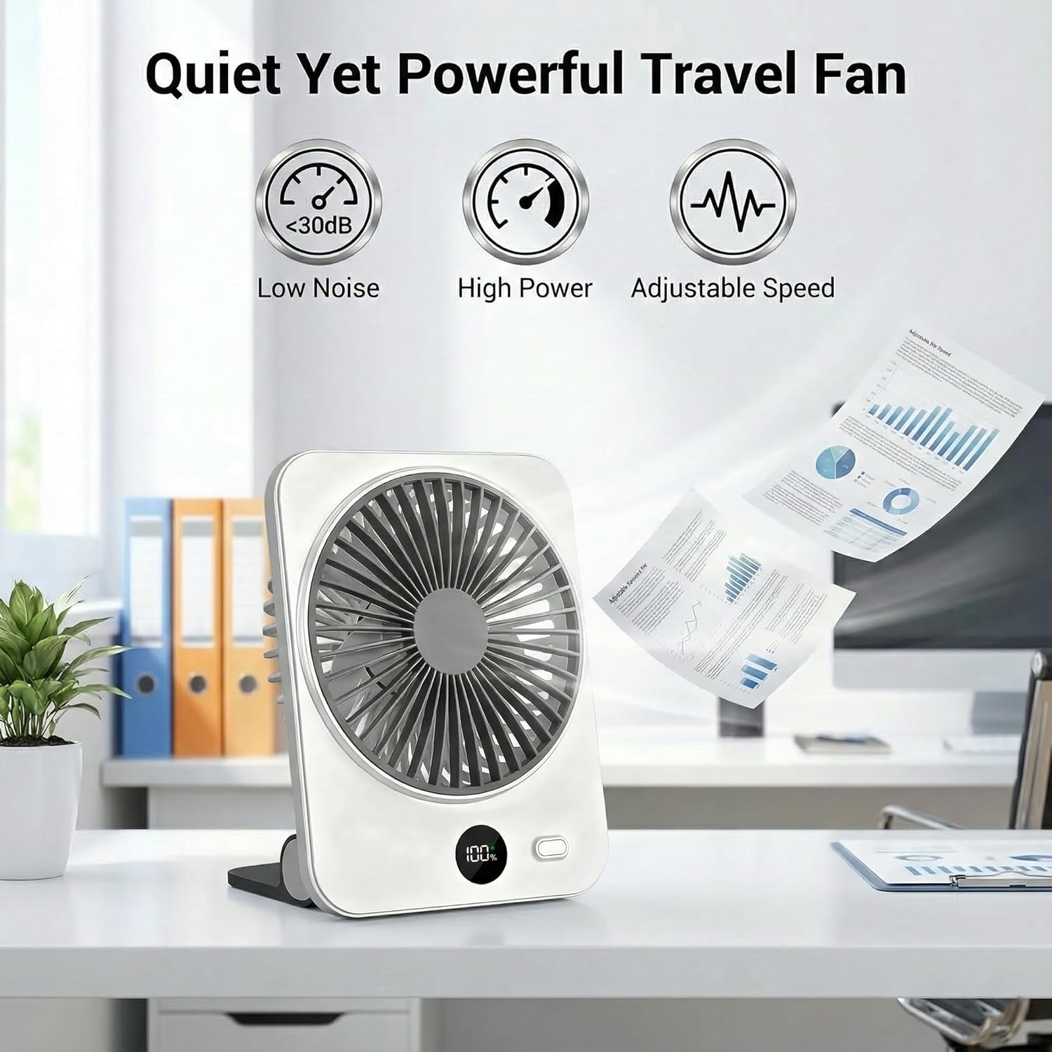 Portable Fan for Travel: Magnetic Small Rechargeable Fan & Cruise Essentials, 5000mAh Battery Operated Fan, Ultra-Thin Mini Desk Travel Fan for Sleeping, Must Have for Carnival Disney Cruise 2026 (2)