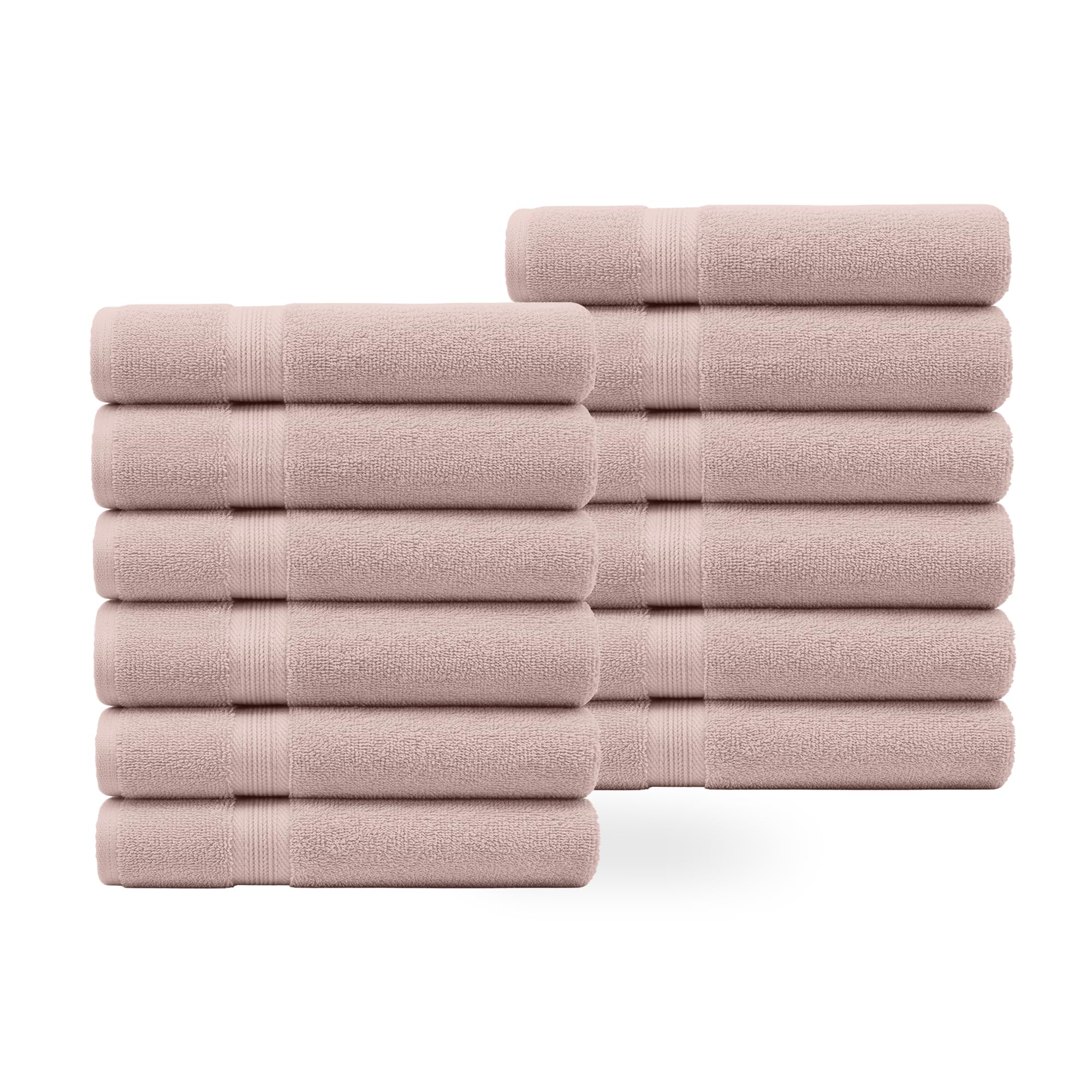 Linteum Textile Supply Premium 13x13 Washcloth (Pink Peony) – 100% Ring Spun Cotton Zero Twist Towels | Absorbent, Quick Dry, Durable for Bathroom,