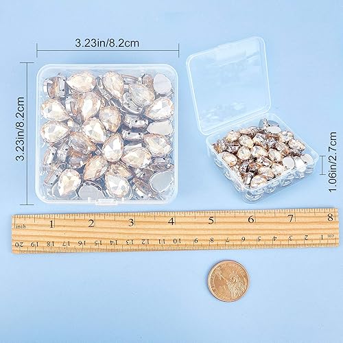 Miniatura 7 de GORGECRAFT 80 unidades de diamantes de imitación de cristal con parte trasera plana, piedras preciosas para coser, para joyas, ropa, bolsos,