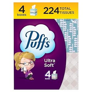 Puffs Ultra Soft Facial Tissues 4 Cubes 56 Facial Tissues Per Box