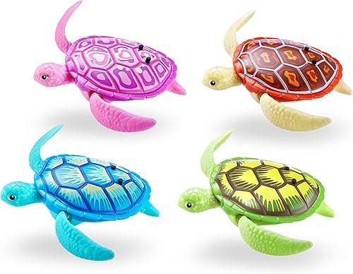 Miniatura 7 de Robo Alive Robo Tortuga Robótica de Natación (Verde + Rosa) de ZURU Activada por Agua, Viene con Baterías, Exclusivo (Paquete de 2)