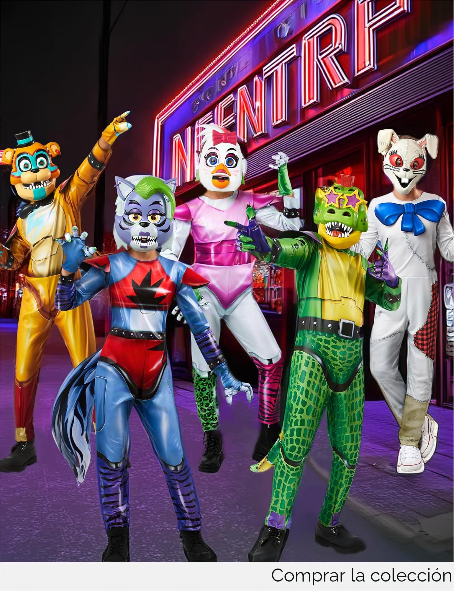 Rubies Disfraz Glamrock para niños y niñas, Mono con guantes y máscara, Oficial Five Nights at Freddy's para Halloween, Navidad, Cumpleaños y Fiestas