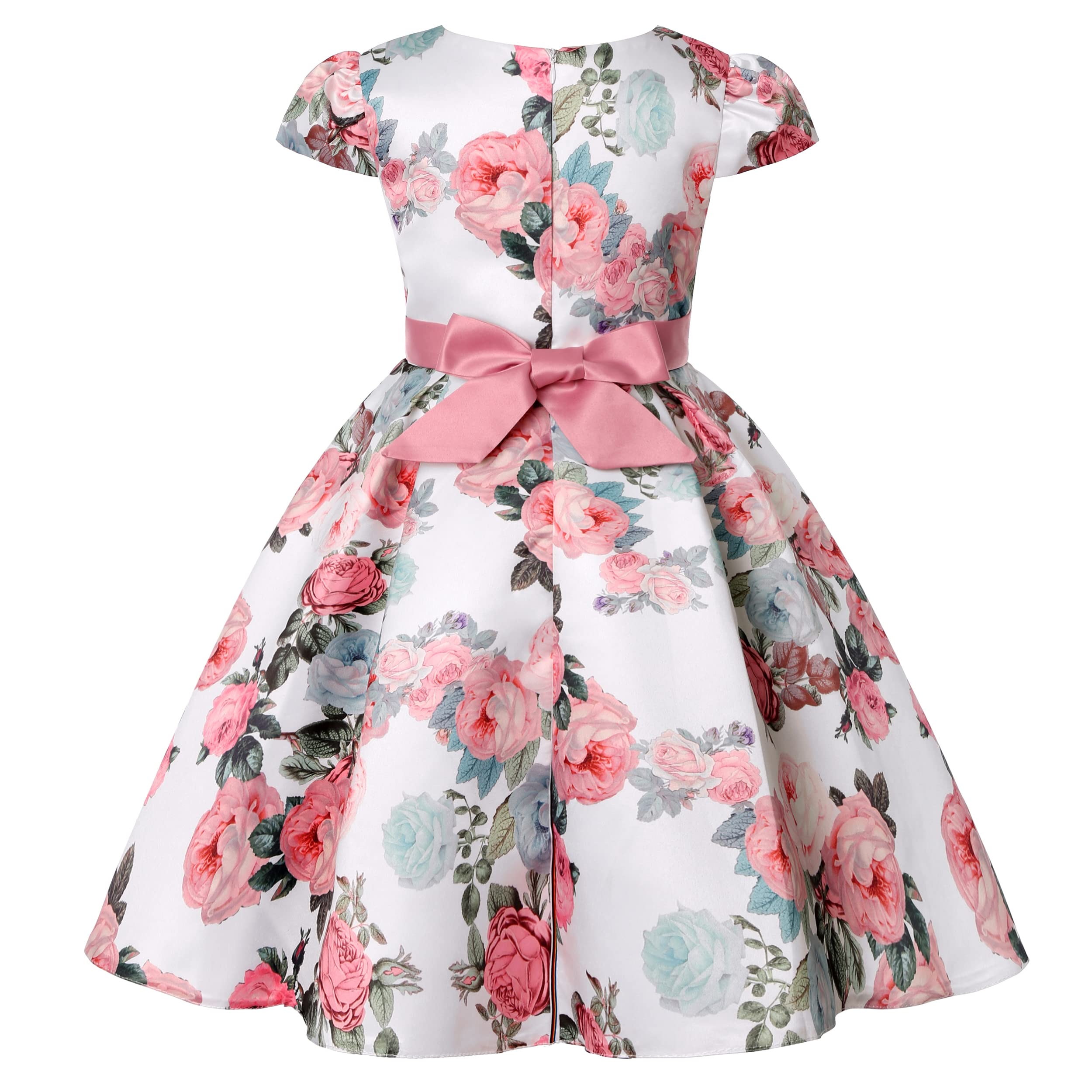 Girls Dress Sloping Shoulder Bridesmaid Wedding Princess Bow