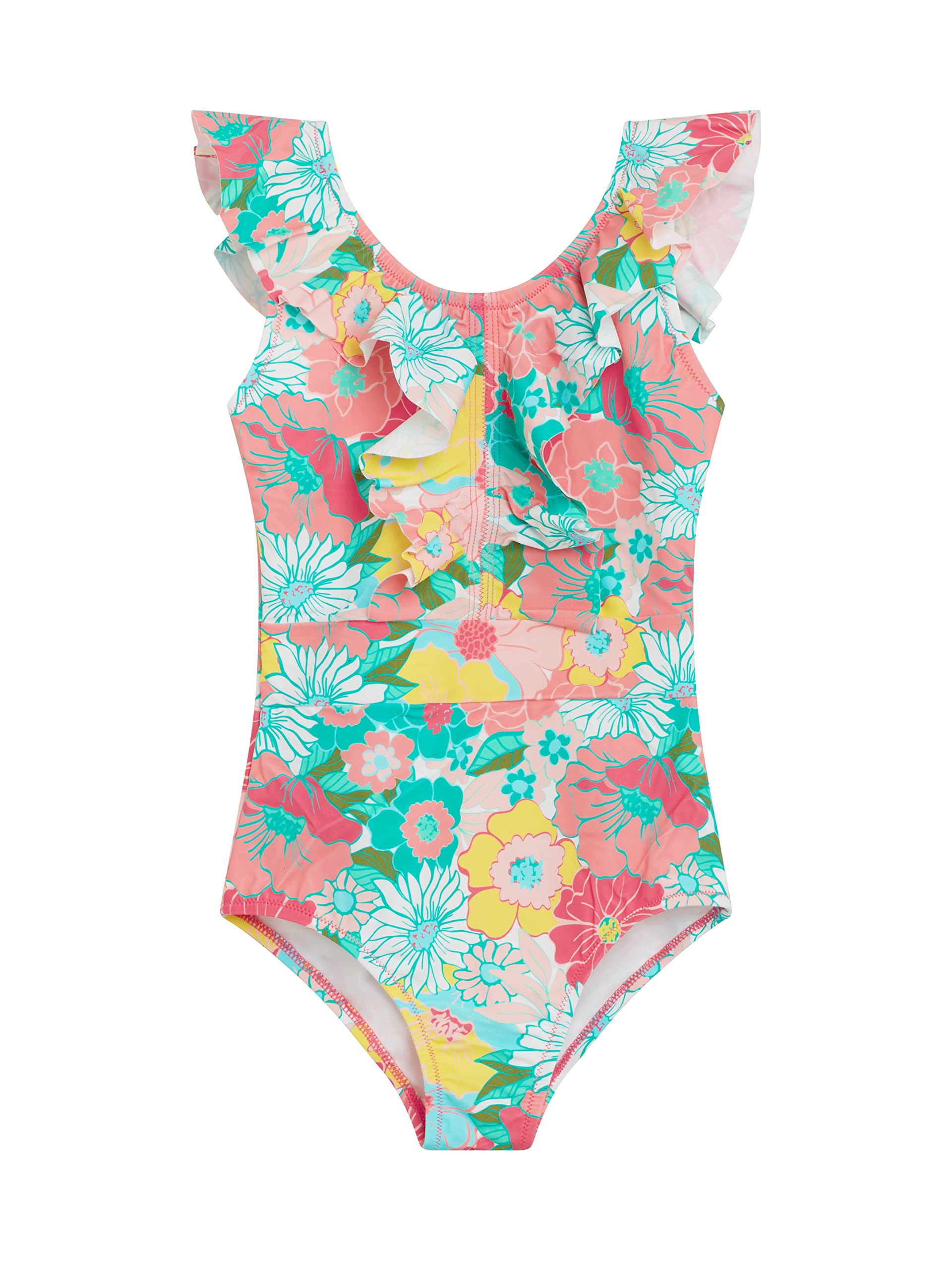 Kanu Surf Girls' Gianna Beach Sport Ruffle One Piece Swimsuit