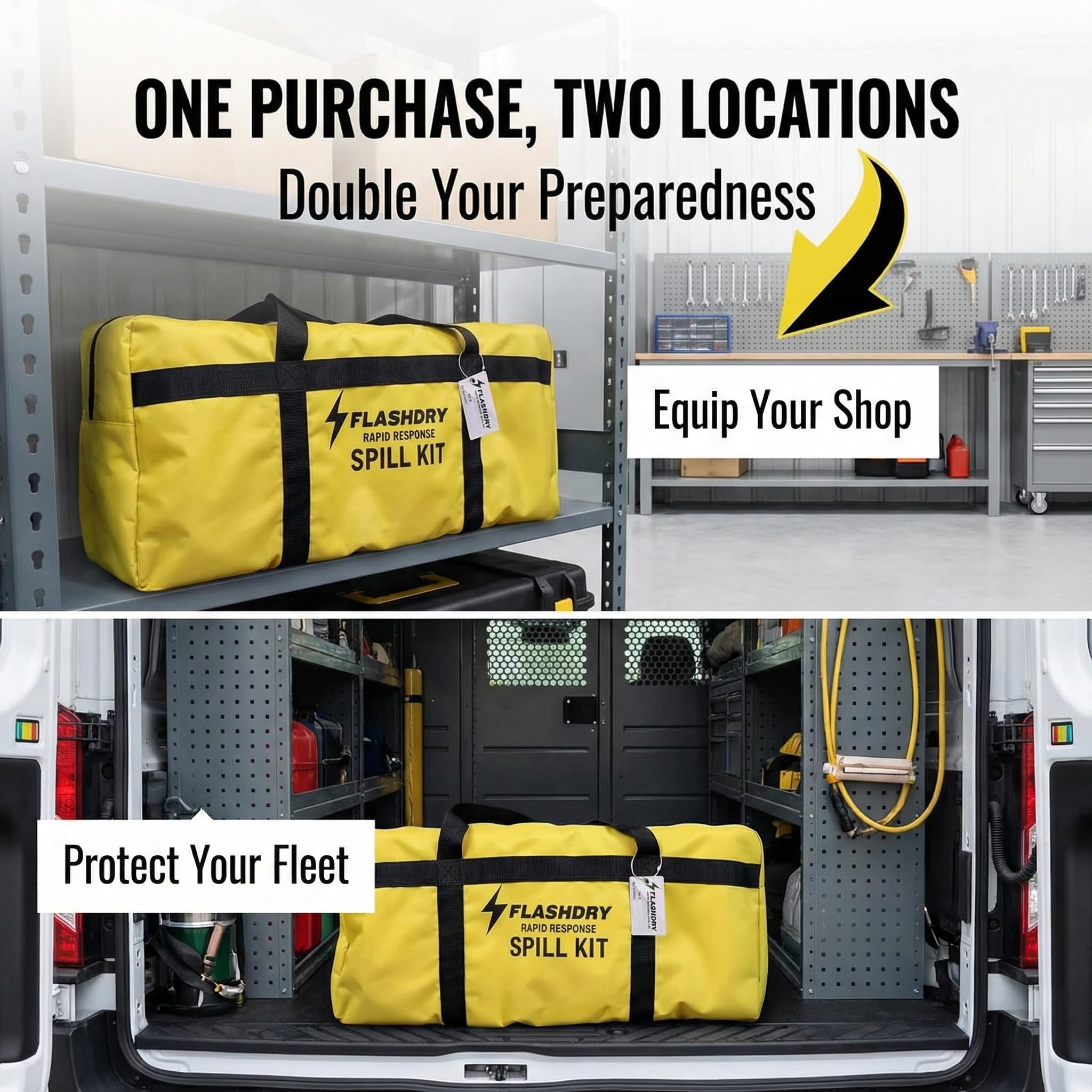 FlashDry Portable Universal Spill Kit Bag, Hazardous Clean Up Kit - 2 Kits — Amazon image 8