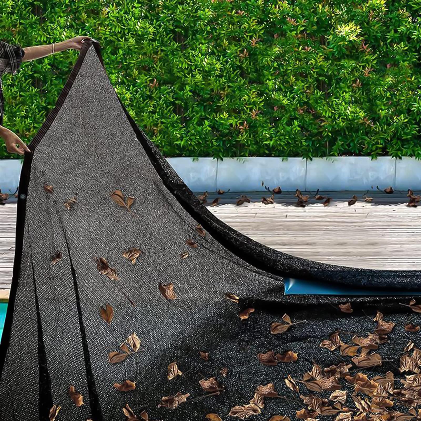 Filet rectangulaire pour piscine creusée avec corde - Réglable et découpable - Protection durable contre les feuilles et les débris - 10 m x 10 m