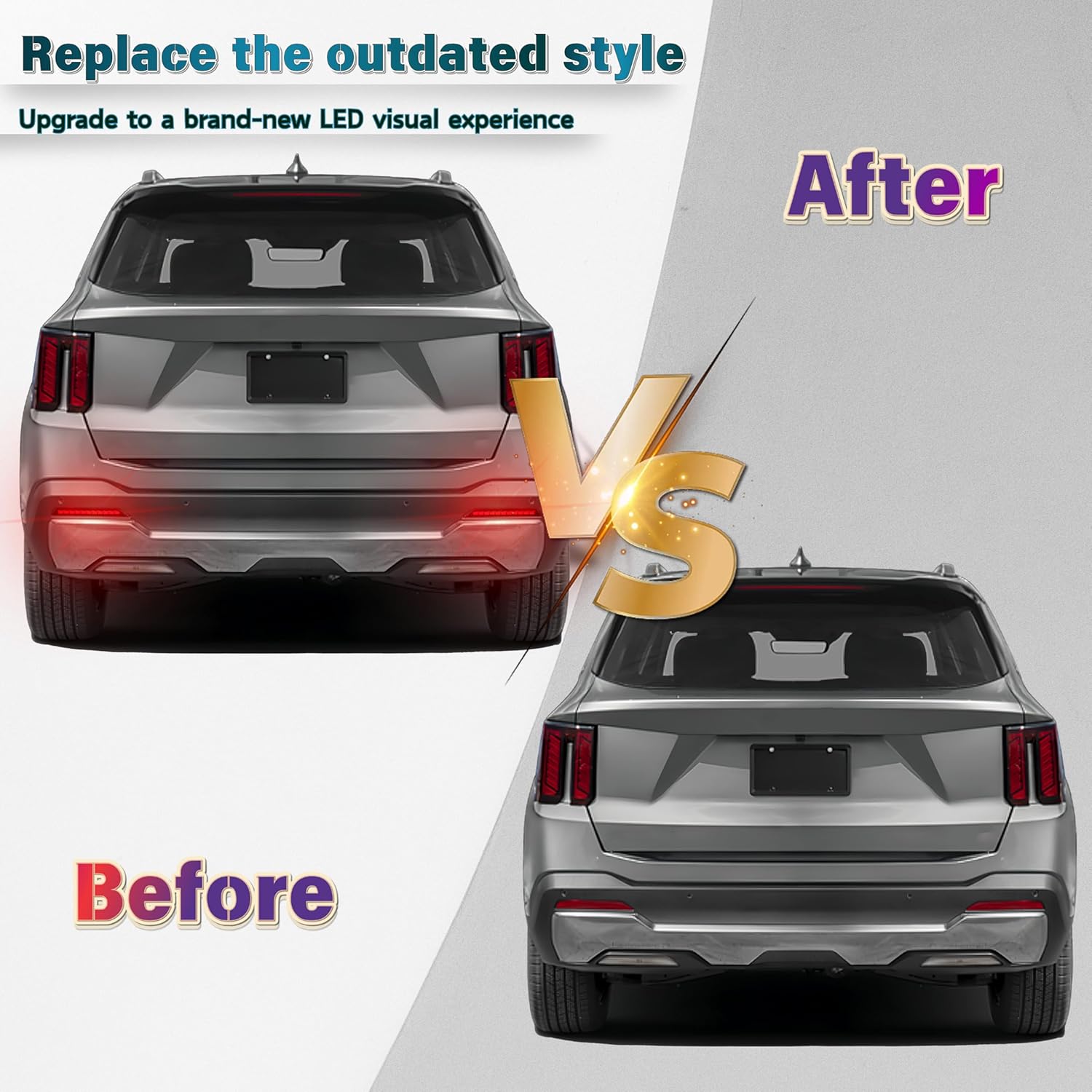 LED Rear Bumper Reflector Lights Kit for Kia Sorento 2024 2025 2026 Daytime Running Light Turn Signal Lamps Tail Brake Lights Fog Lamps 2pc｜OEM Replacement：92405-R5500, 92406-R5500 (Smoked)