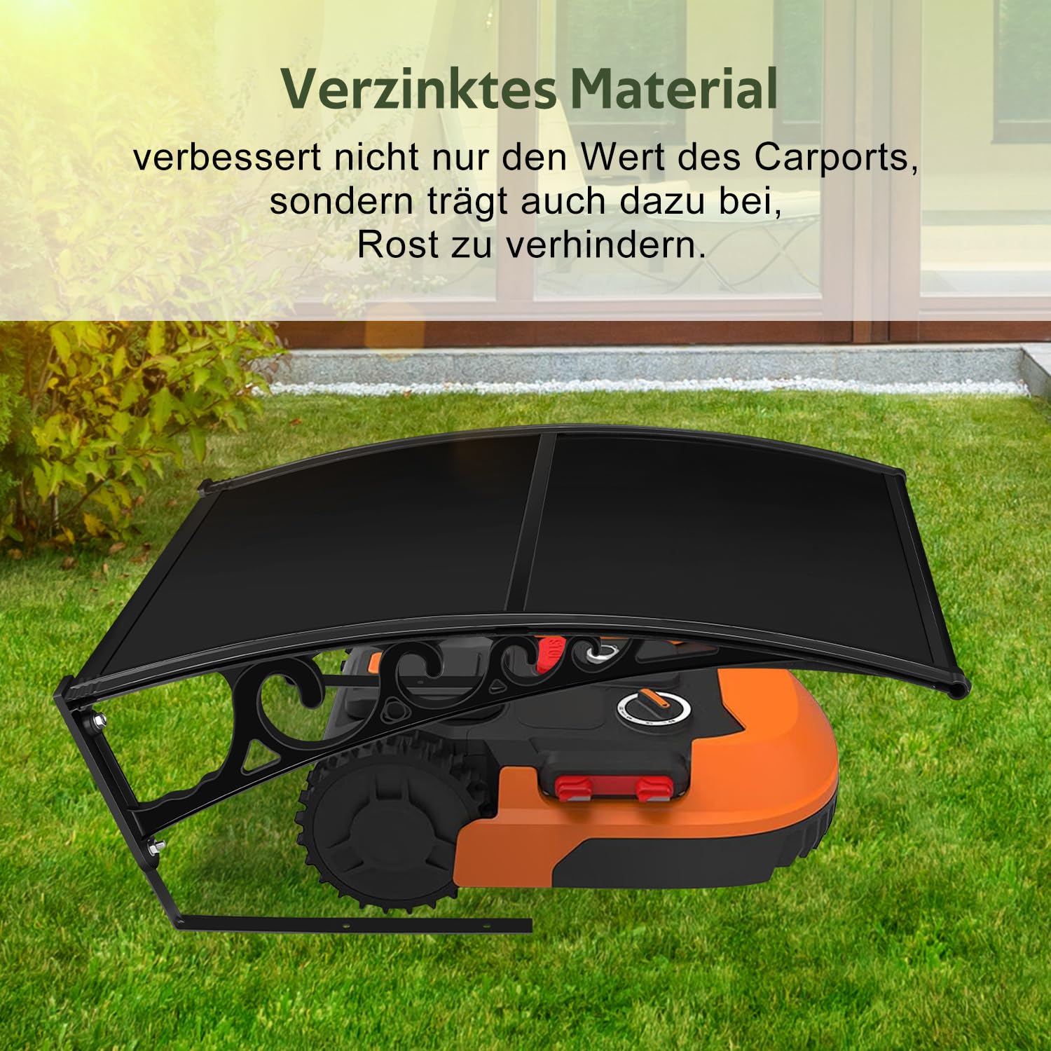 Mähroboter Garage, Garage für Mähroboter,Wind und Witterung rasenroboter garage,Schützen Sie den Mähroboter vor UV-Strahlung,Mähroboter Schutzhülle,106x87x50cm,Schwarz