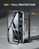 Vista 269 de Miracase Funda magnética para iPhone 14 de 6.1 pulgadas, protector de pantalla de vidrio templado integrado + protector de lente, compatible