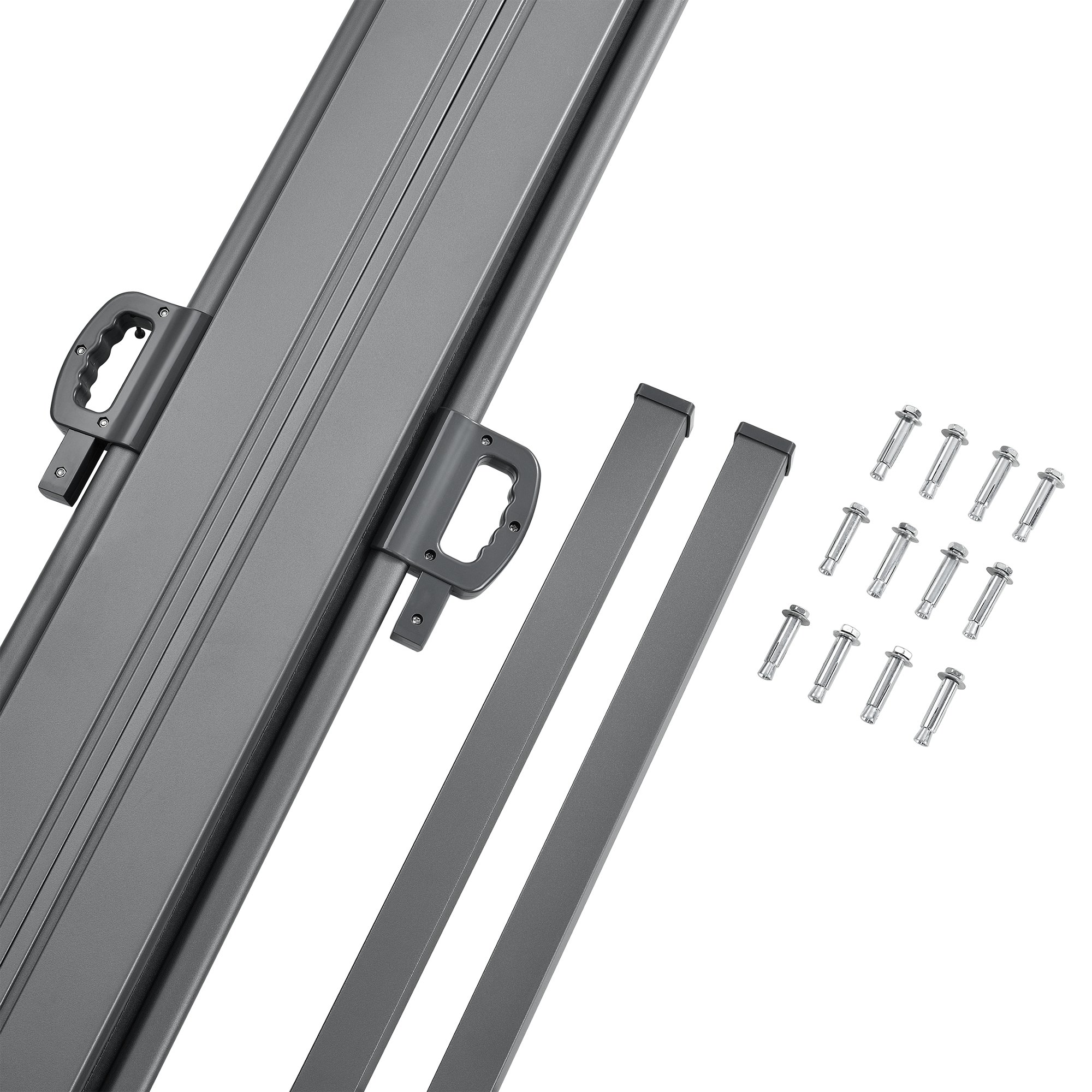 pro.tec Paravento Doppio Estraibile per Uso Esterno Schermo Protettivo a Scomparsa Divisorio Esterno Schermo Privacy Estensibile 160 x 300 x 300 cm Grigio
