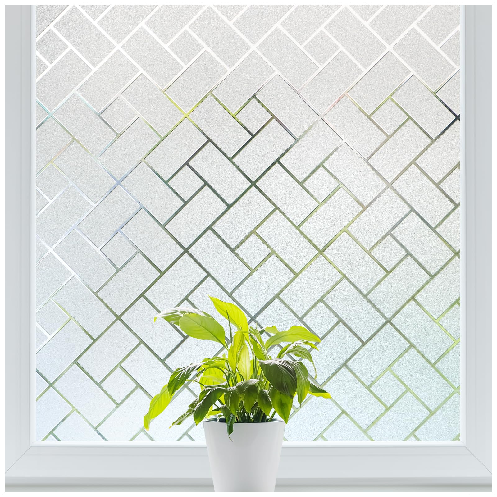 rabbitgoo Frosted Window Film Privacy Glass Film for Windows, 75x200cm