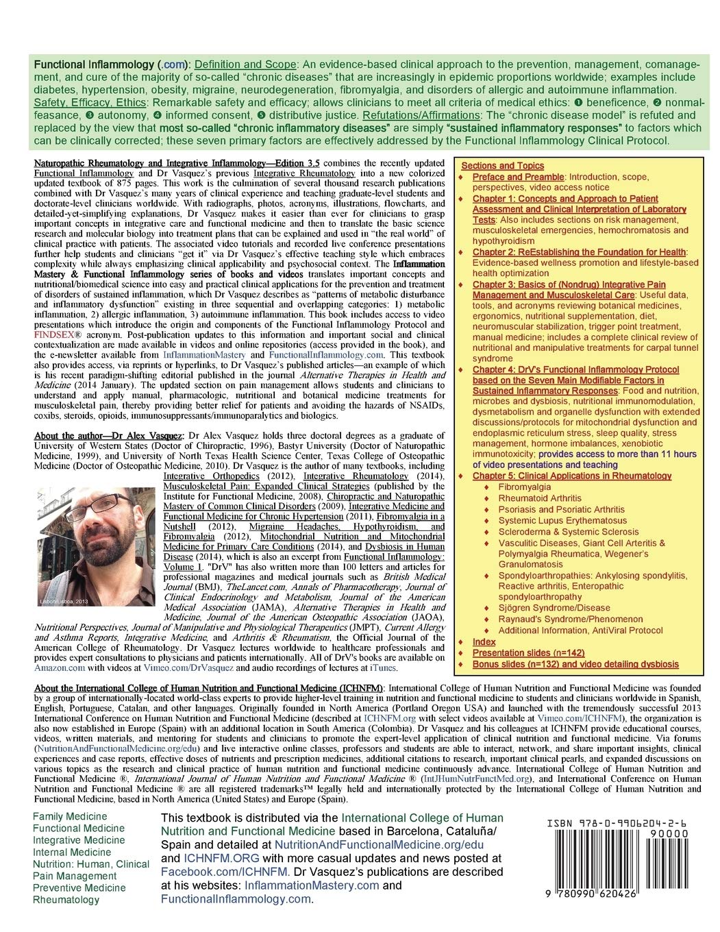 Naturopathic Rheumatology and Integrative Inflammology V3.5: A Colorful Guide Toward Health and Vitality and Away from the Boredom, Risks, Costs, and (Inflammation Mastery & Functional Inflammology)