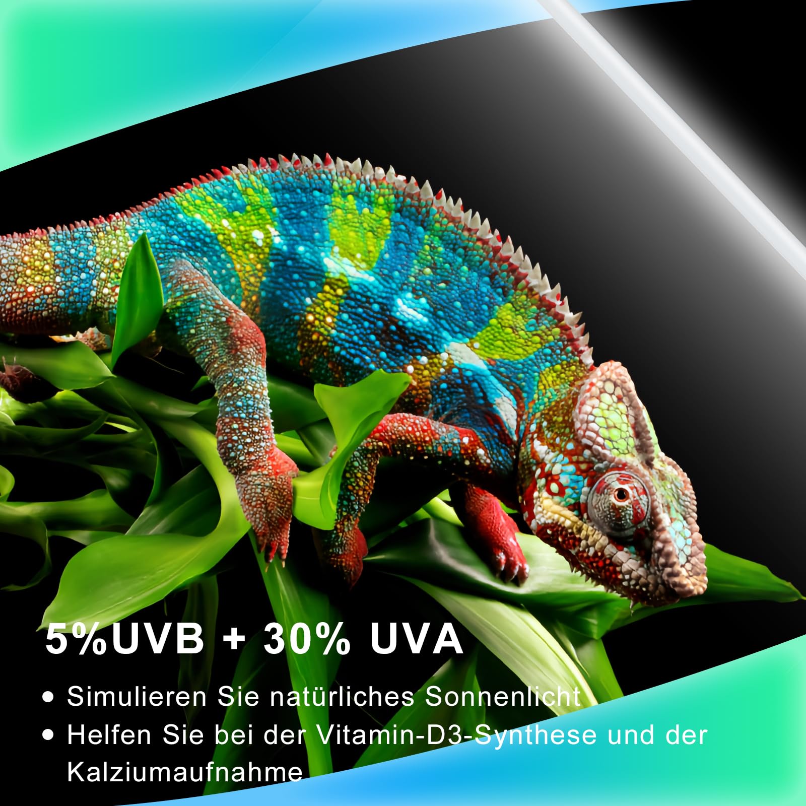 LUCKY HERP Lámpara UVB de terrario T8 para reptiles UVA UVB 5.0 14 W (38 cm), lámpara UVA UVB terrario para reptiles, tortugas, dragones barbudos, serpientes, lagartos y anfibios
