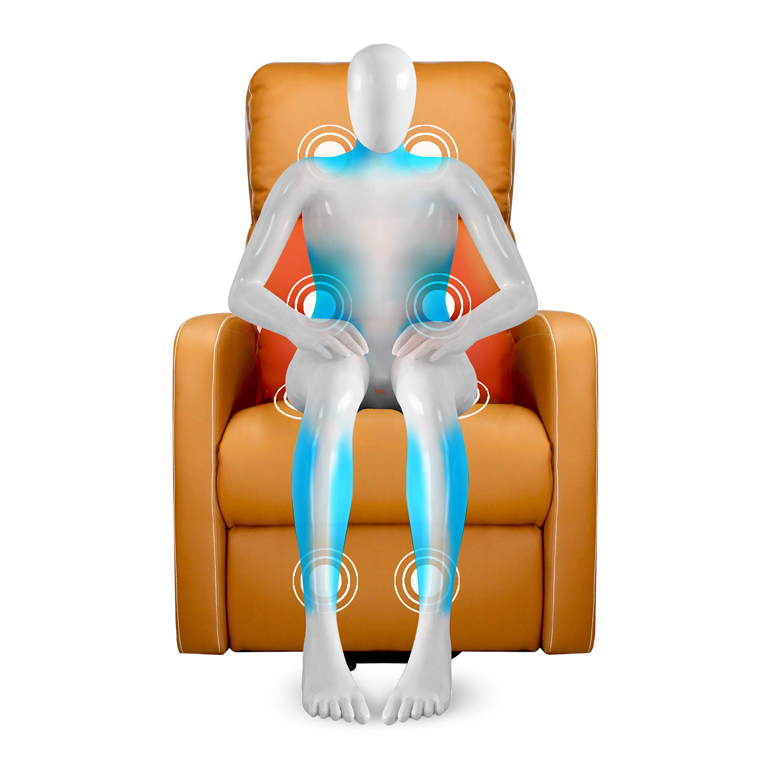 gridinlux | Sillón Relax Masaje Levanta Personas Camel | Reclinable | Elevación Automática con Mando de Control | 5 Modos | Función Calor Lumbar | 8 Motores | 4 Zonas de Masaje | Polipiel