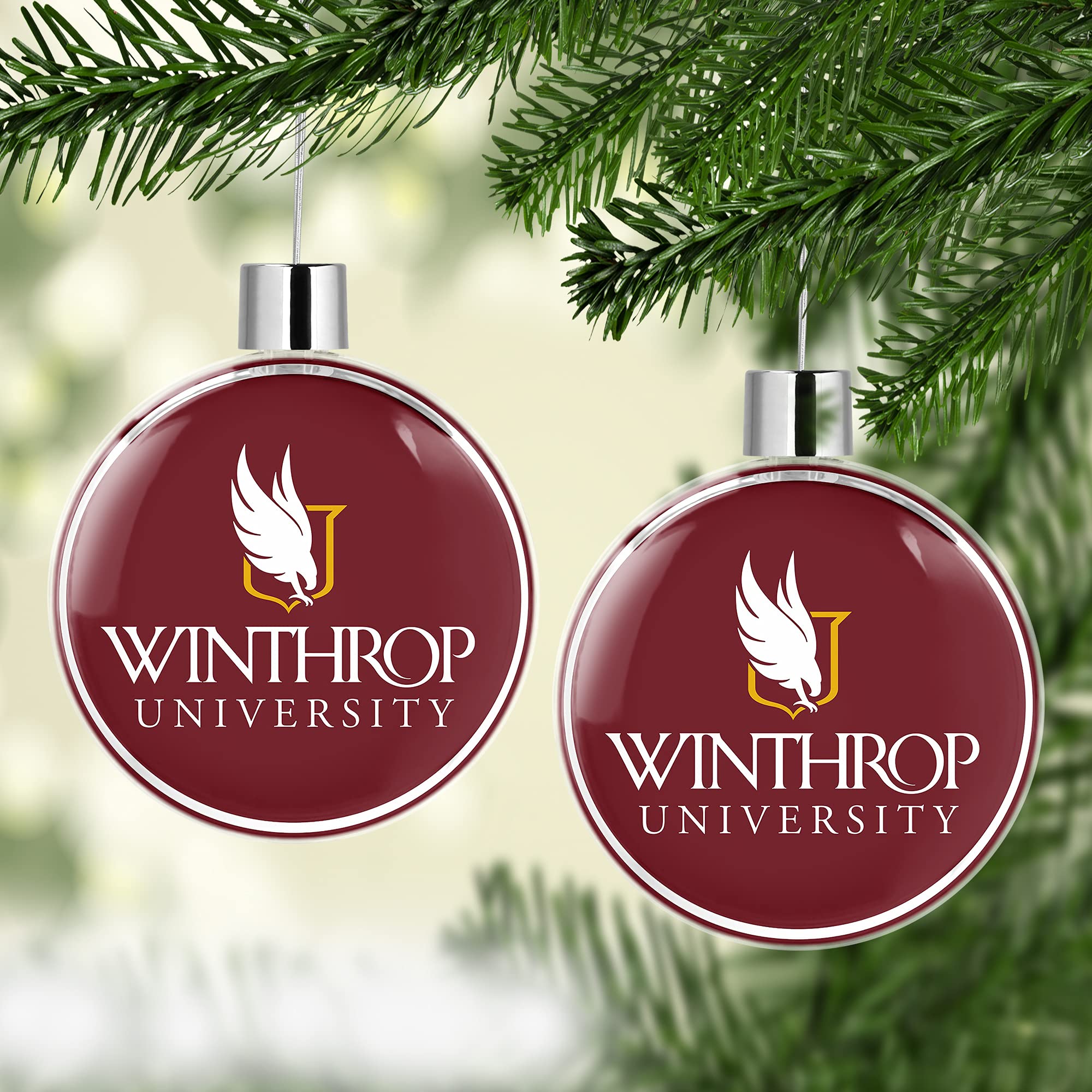 Winthrop University Round Flat Christmas Tree Ornament Decoration for Tree Party Home Holiday Decor (Winthrop University 2)