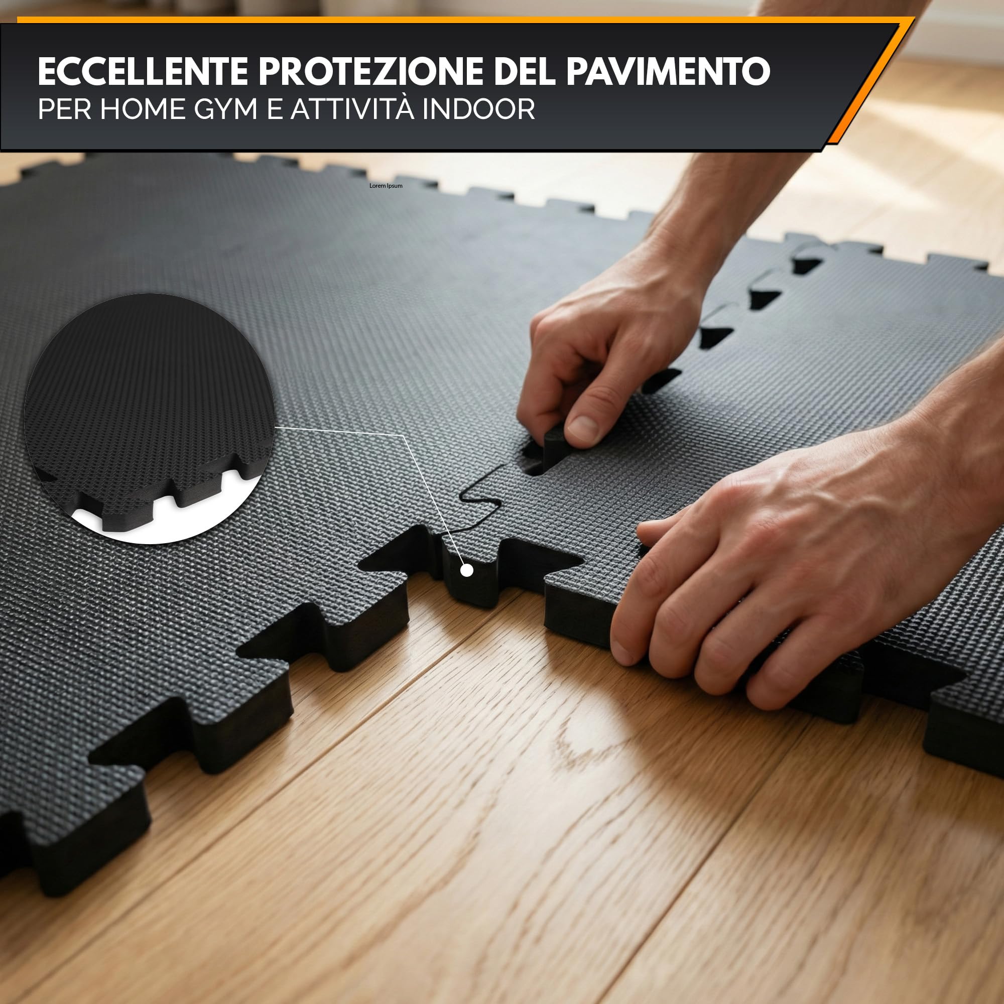 GORNATION Tappeto Palestra Antiscivolo, Tappetino per palestra in Gomma Antiscivolo, Tatami morbido per Palestra, Ideale per Home Gym, Protezione del Pavimento
