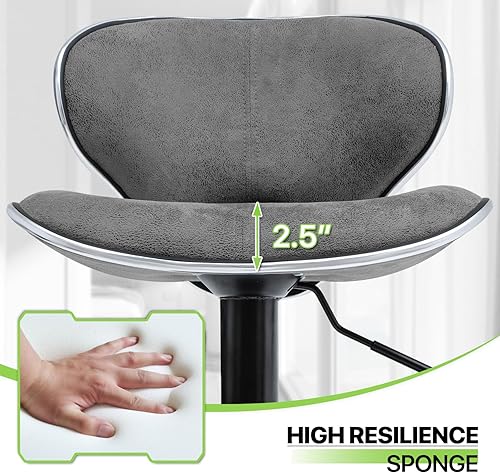 Miniatura 55 de Magshion Juego de 4 taburetes de bar giratorios ajustables de piel sintética para mostrador de comedor Negro -,Marrón,Canela/Escapada